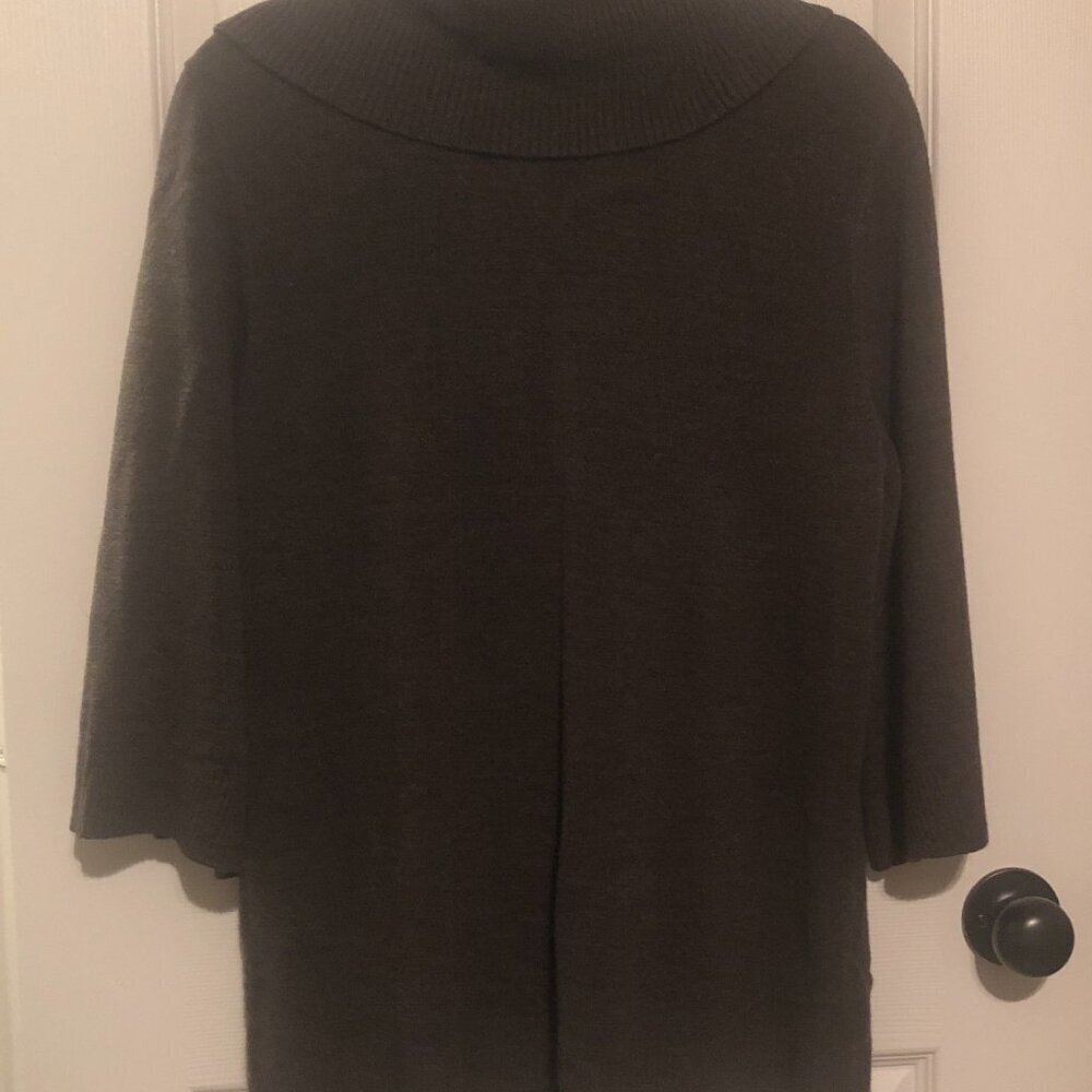 Spring Mercer 3/4 sleeve brown acrylic cowl neck pullover sweater size 1X - Picture 4 of 4